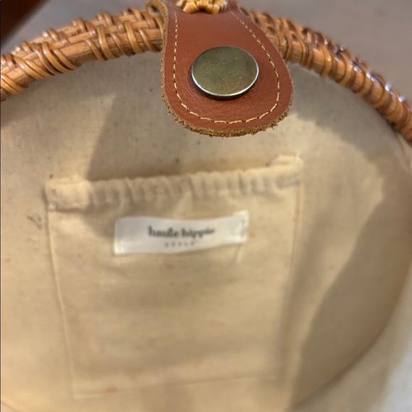 Haute Hippie Brown Woven Shell-Embellished Round Bag